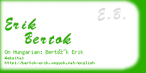 erik bertok business card